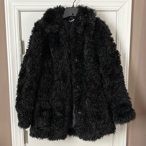 H&M Black Faux Fur Coat